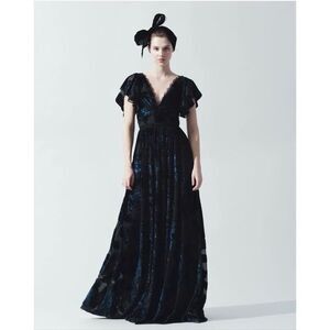 New Marchesa Notte Burnout Velvet Dress Size 4